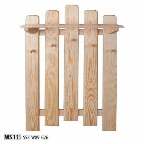 Garderobe Wandgarderobe mit 5 Haken, Wandpaneel Flurgarderobe Garderobenpaneel