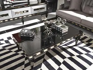 Sofatisch Couchtisch Beistelltisch Kaffeetisch Holz Wohnzimmer Schwarz