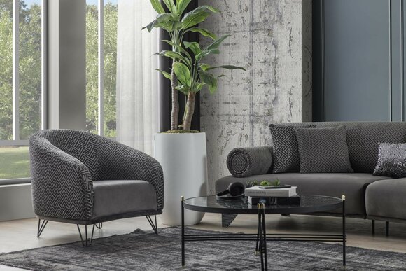 Sessel Einsitzer Sofa Couch Polster 1 Sitz Clubsessel Stoff Modern Wohnzimmer