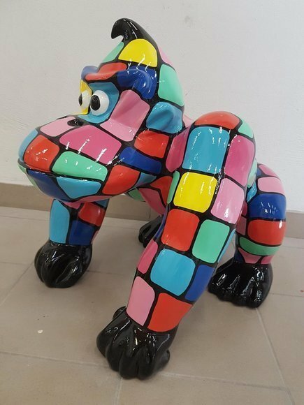 Moderne Dekoration Haus Garten Deko Figur Statue Skulptur Gorilla Abstrakt