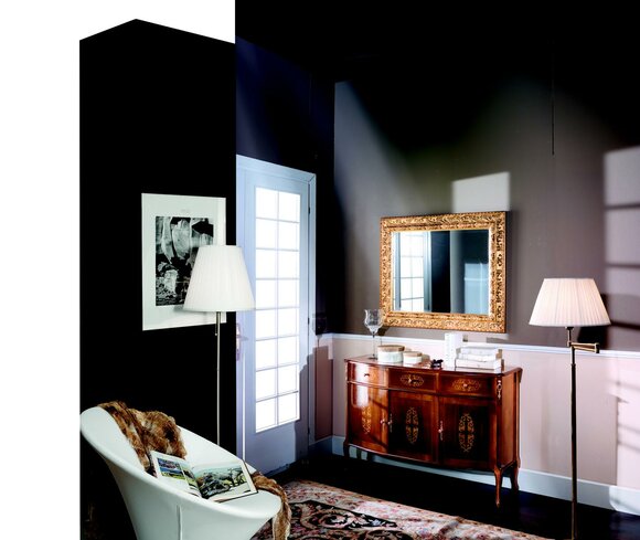 Luxus 2 tlg Set Designer Kommode und Spiegel Italienische Möbel Stil Barock Neu