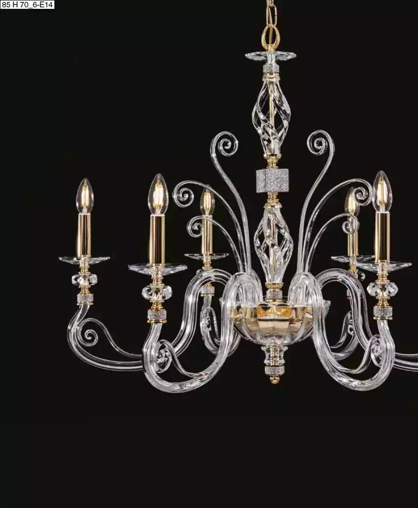 Kronleuchter Luxus Gold Deckenlampe Deckenleuchte Hängelampe neu Kristall