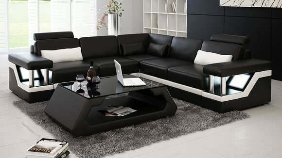 Couchtisch Ledertisch Glastisch Modell Hamburg 120x70cm Diverse Farben