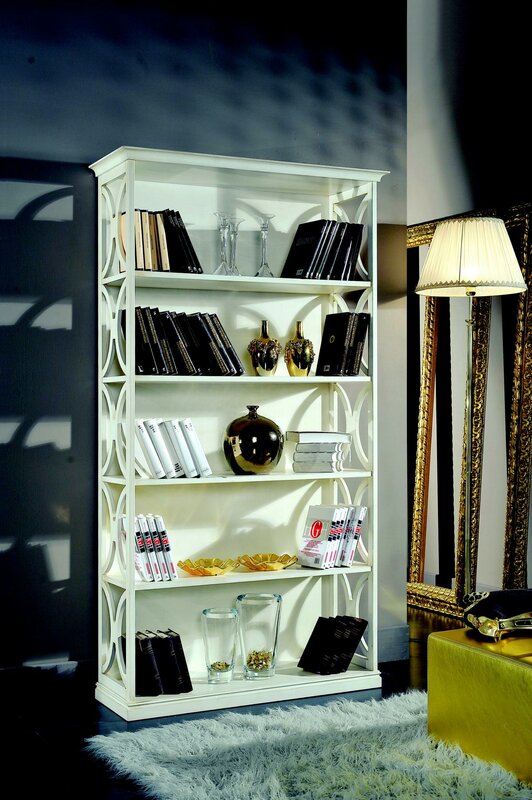 Design Luxus Bücher Regale Weiß Klassischen Stil Schrank Holz Italienische Möbel