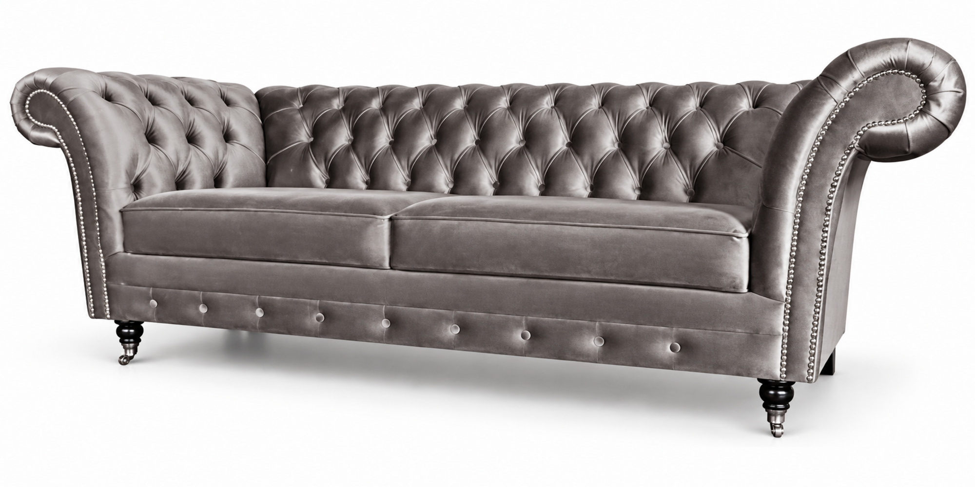 Landhausstil Chesterfield Sofa 3-Sitzer Stoff gepolstert Sofort