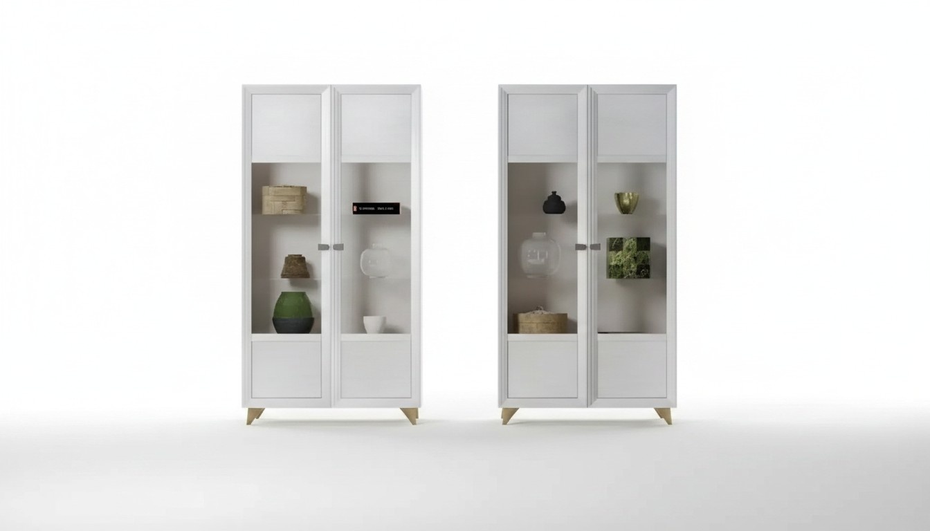 2x Vitrine Schöne aus Holz und Glas Wohnzimmer neu Modern Luxus