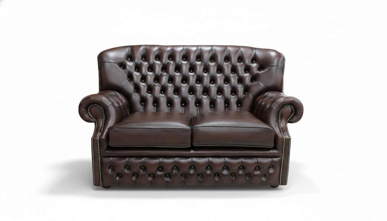 2 Sitzer Couch Polster Ohrensofa Chesterfield Leder Couchen Sofas Garnitur