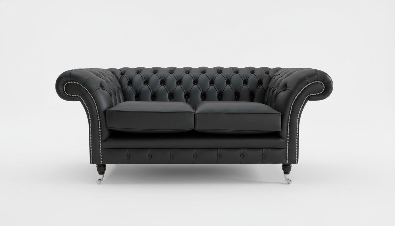 2 Sitzer Couch Polster Sofa Textil Stoff Chesterfield Couchen Garnitur