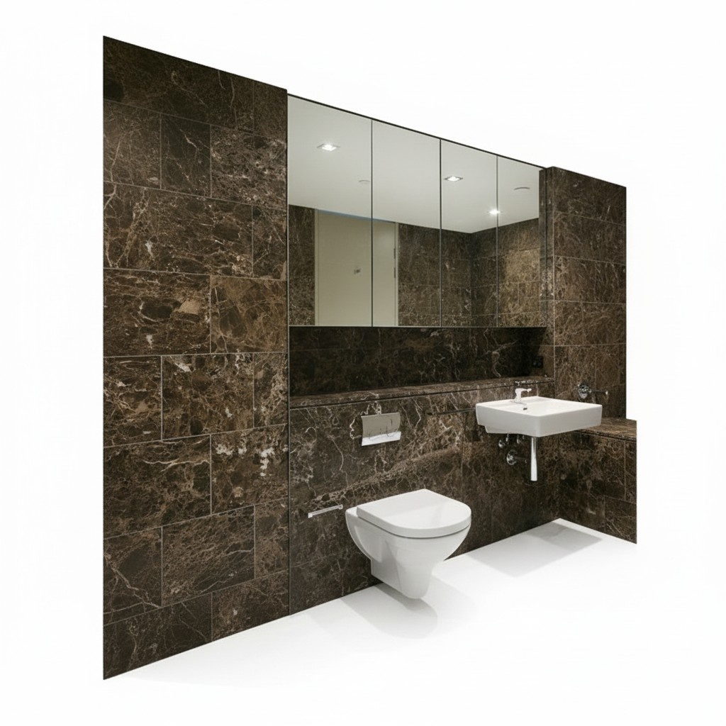 30x50 10m² Marmor Boden Naturstein Boden Belag Fliesen Dark Emperador Fliese Neu