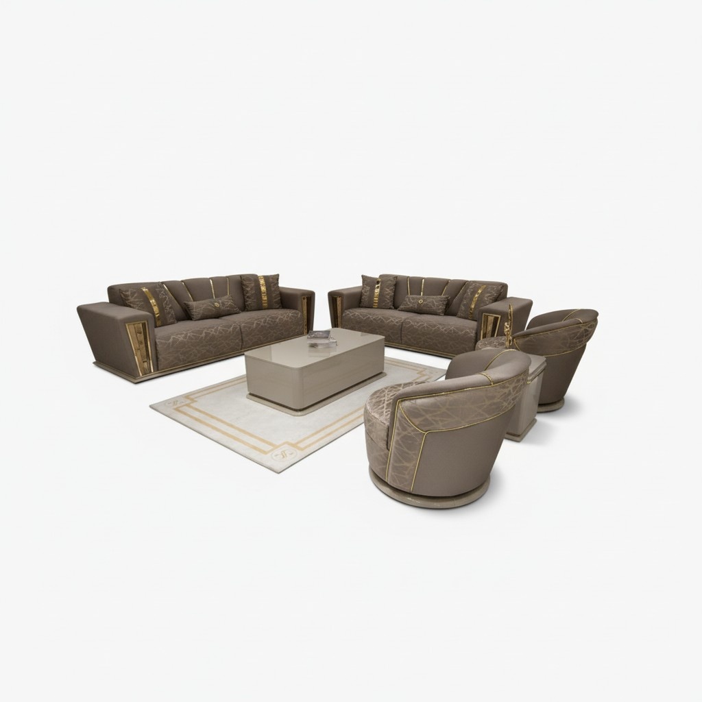 3+1 Sitzer Luxus Sofagarnitur Komplett Set Couch Sofa Modern Garnitur Wohnzimmer