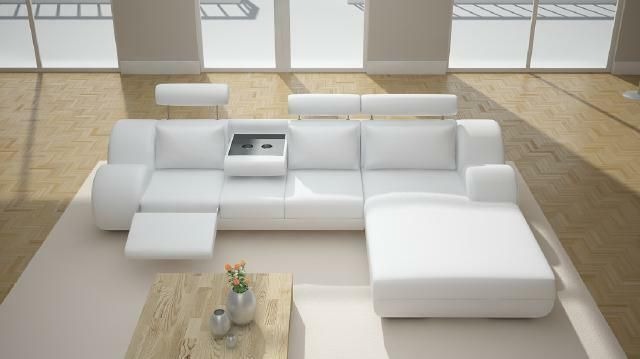 Designer Garnitur Wohnlandschaft Eckcouch Couch Sofa Polster Ledersofa Sofas Neu