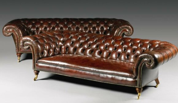 Design Chesterfield Sofagarnitur 4-Sitzer Leder Couch Polster Sofas Sofa