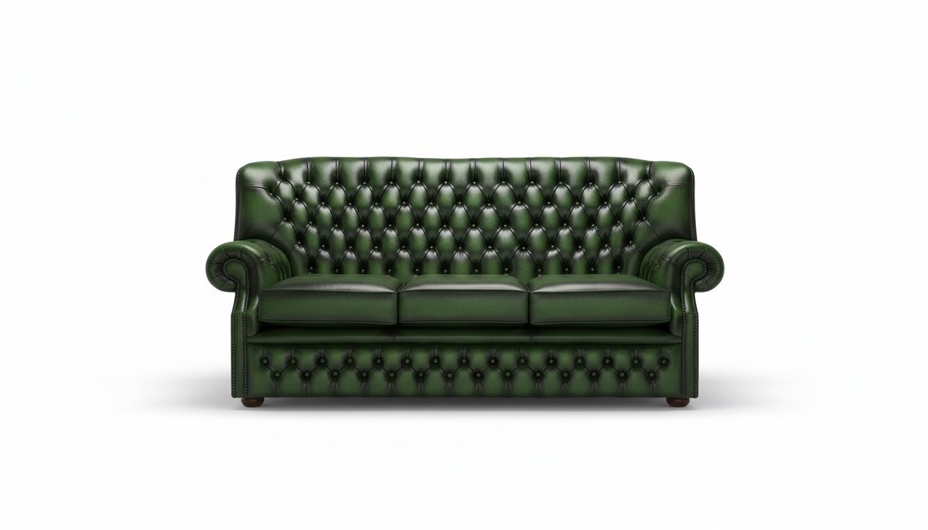 3 Sitzer Antik Grüne Leder Neu Couchen Sofa Polster Sofas Garnitur