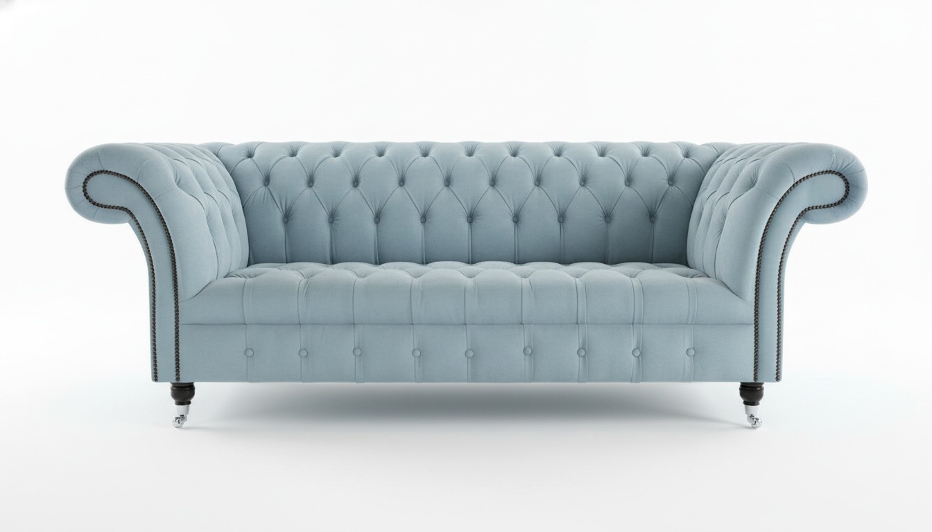 3 Sitzer Chesterfield Couch Sitz Textil Stoff Leder Couchen Sofas Sofa