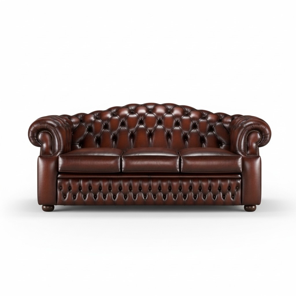 3 Sitzer Chesterfield Ledersofa Wohnzimmer Designer Couchen Polster Sofa