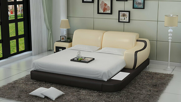 Design Big Betten Hotel Polster 200x200 Multifunktion Regal USB Leder