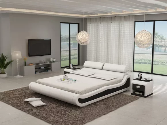 Luxus Leder Bett mit USB Polster Betten Doppel Ehe 140/160/180 LB8825