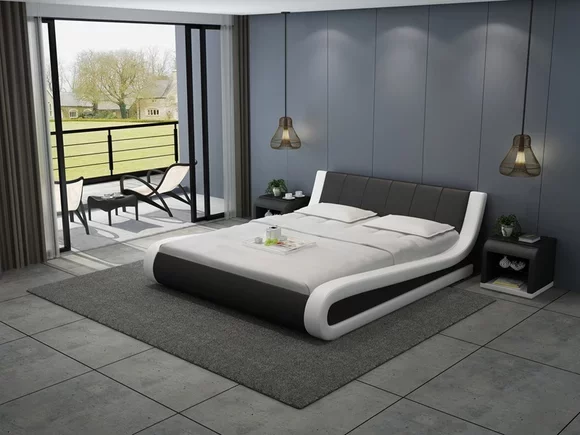 Leder Bett mit USB Polster Betten Luxus Doppel 140/160/180 LB8829