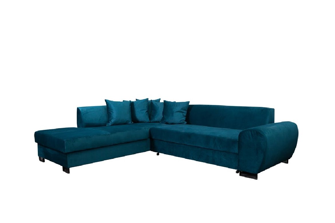 Blaue Möbel Sofa Designer Sofa Bettfunktion Bettkasten Schlafsofa Ecksofa Couch