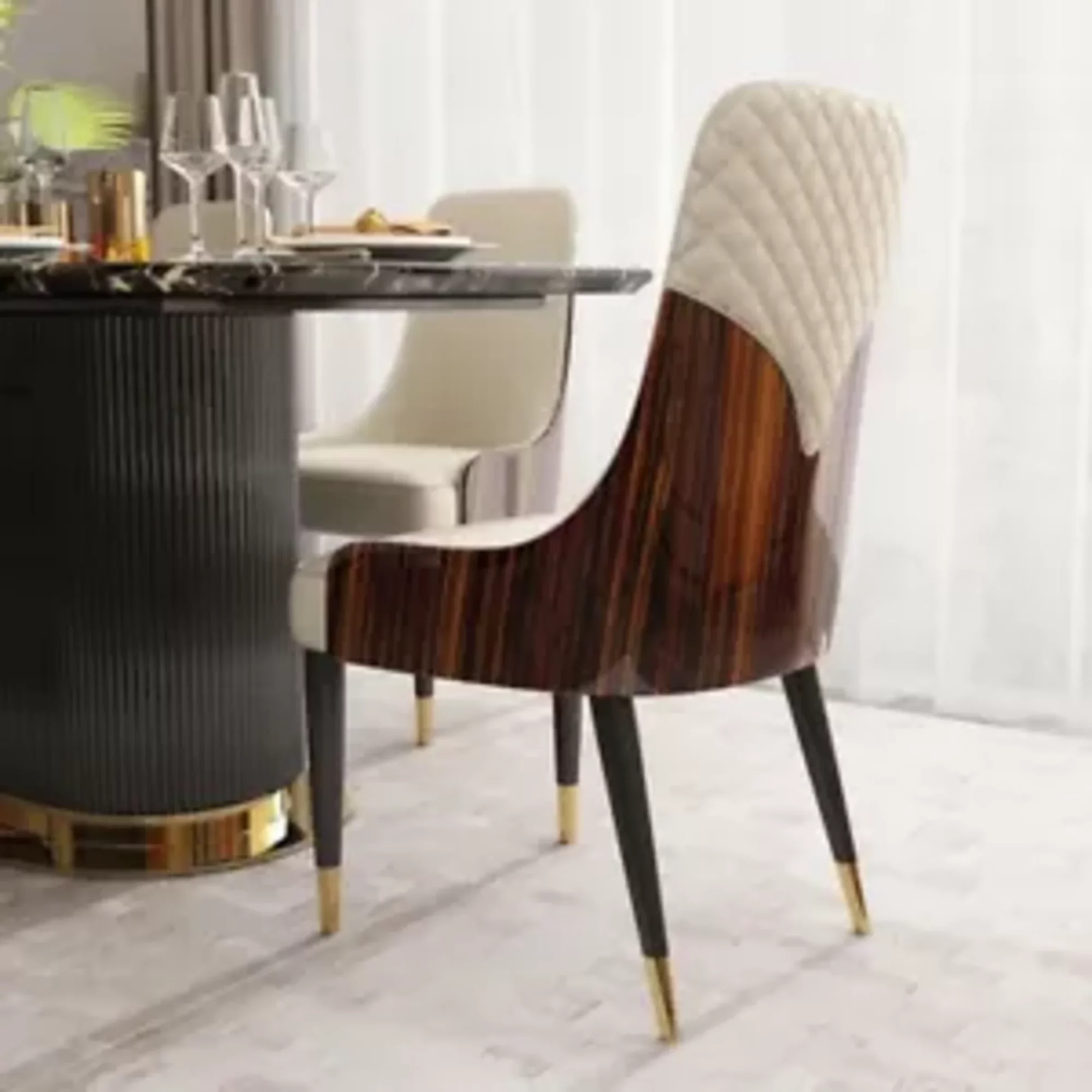 Moderne Holz Stühle Club Luxus Stoff Design Stuhl Lehnstuhl Sessel Polster Neu