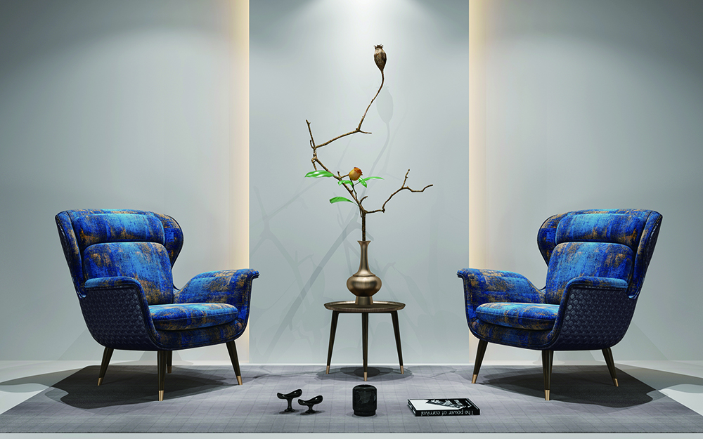 Design Ohrensessel 1 Sitzer Stoff Couch Sofa Polster Sofas Neu