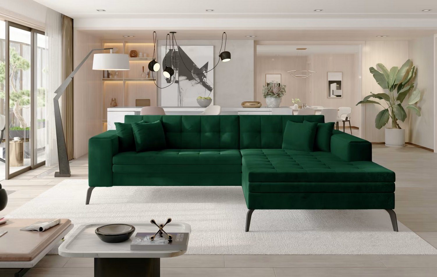 Design Ecksofa Schlafsofa Bettfunktion Sofa Couch Polster Textil Sofas Neu Sofort