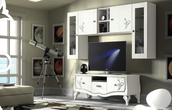 Wohnwand rtv Schrank Sideboard Schrank TV Holz Lowboard Kommode Design Möbel Neu
