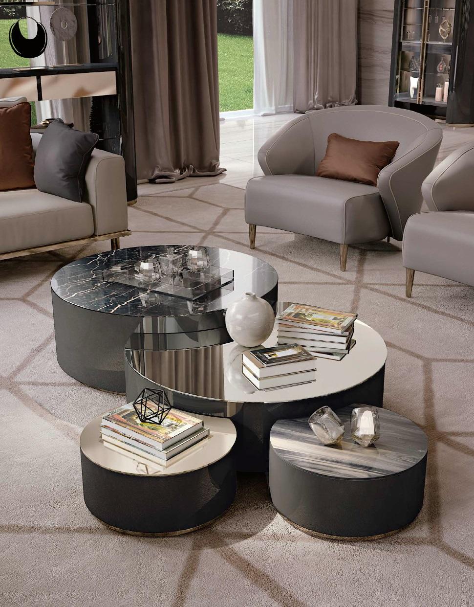 Couchtisch Wohnzimmer Sofa Designs Italienische Möbel Bizzotto Edelstahl Rund