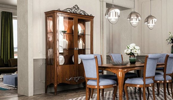 Wohnzimmer Sideboard Glasschrank Vitrine Holzmöbel