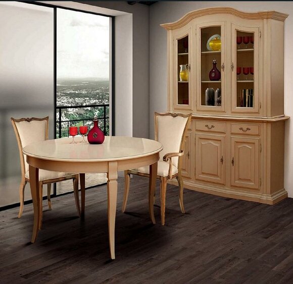 Esszimmer Möbel Massiv Holz Vitrinen Schrank Echtholz
