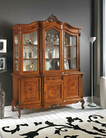 Vitrinen Glas Schrank Vitrine Wohnzimmer Holz Anrichte Regal