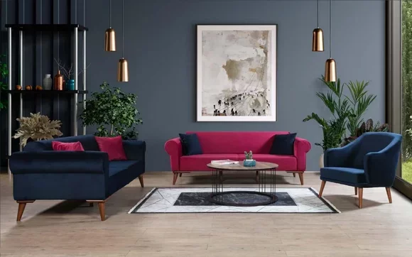 Sofagarnitur 3+3+1 Sitz Design Sofa Polster Couchen Couch Modern 3 tlg