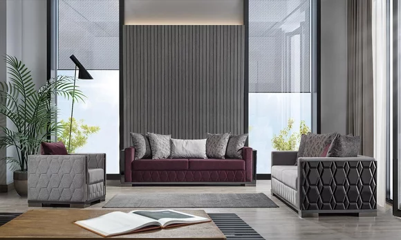 Luxus Sofagarnitur 3+3+1 Sitzer Gruppe Sofa Sitzer Wohnzimmer Sofas