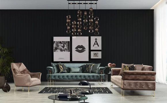 Sofagarnitur Sofa Garnitur Sofas Sessel 3+3+1Sitzer Stoff Modernes