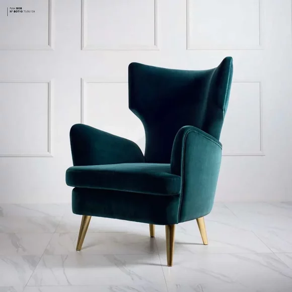 Ohrensessel Sessel Clubsessel Cocktailsessel Luxus Wohnzimmer Grün