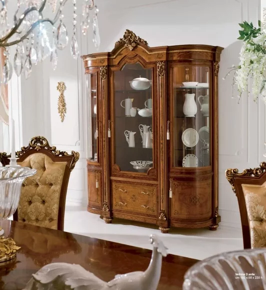 Vitrine Schränke Vitrinen Holz Luxus Glasschrank Möbel Schrank Barock
