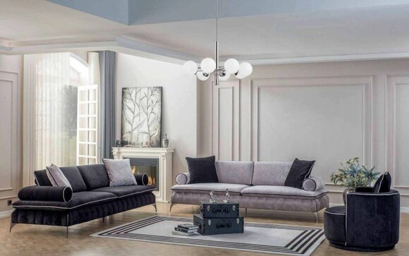 Komplette Sofas Sofagarnitur Sofa Kunstleder Schwarz 3tlg Sessel Stoff