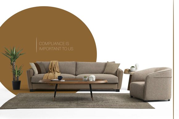 Sofagarnitur 41 Sitzer Sessel Viersitzer Modern Stoff Beige Set Design