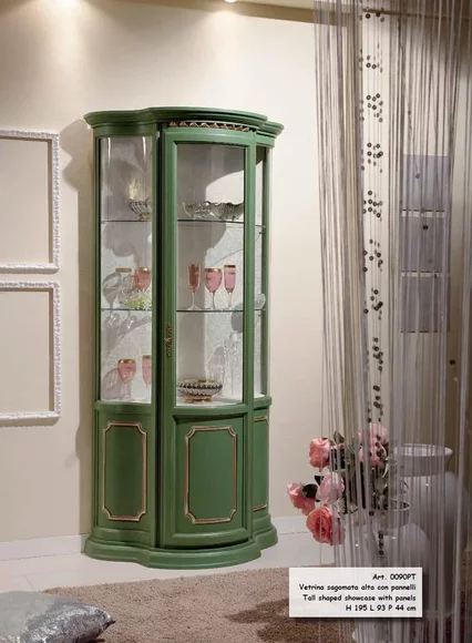 Halber Schrank Vitrinen Glas Schrank Vitrine Wohnzimmer Luxus Grün