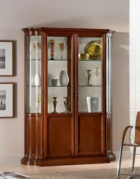 Luxus Holz Vitrine Anrichte Design Braun Schränke Italienische Möbel