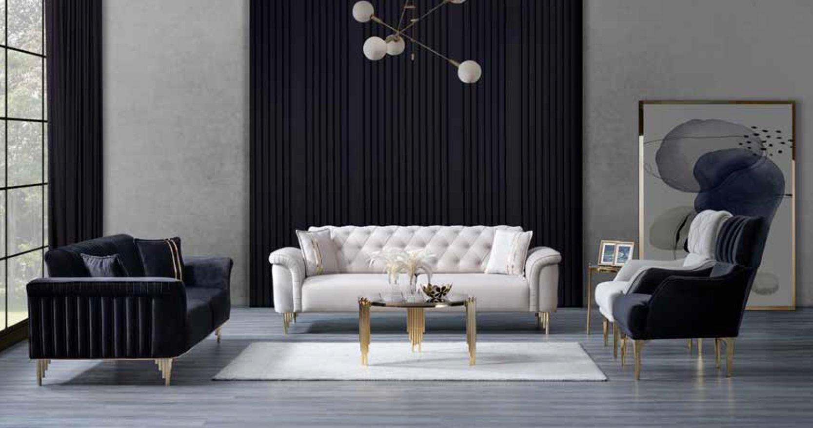 Moderner Zweisitzer Textilsofa Wohnzimmer Sitzmöbel Bequem Holzgestell
