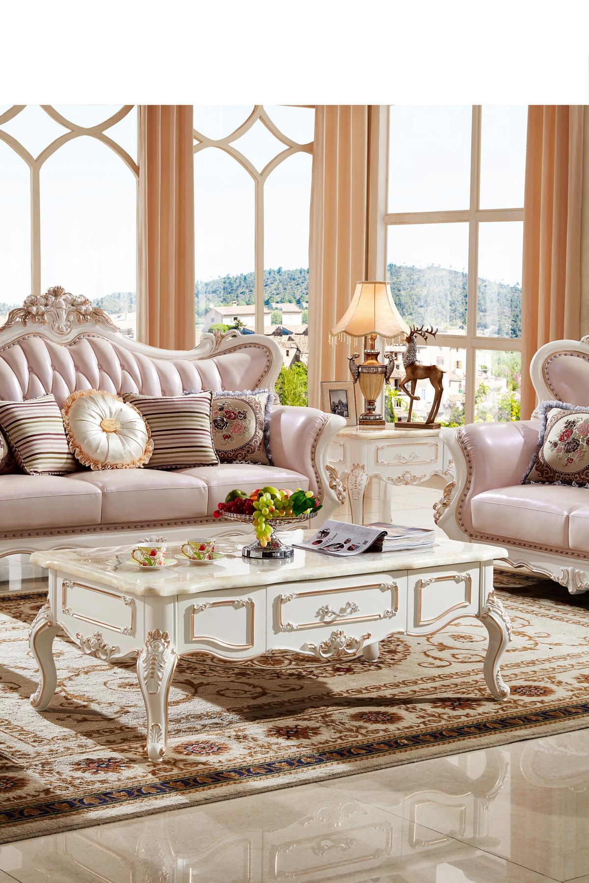 Couchtisch Weiß Tische Wohnzimmer Elegantes Klassische Design Möbel