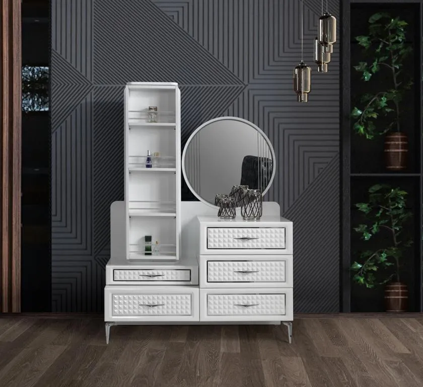 Schlafzimmer Kommode mit Spiegel Luxus Kommoden Sideboard 2tlg.