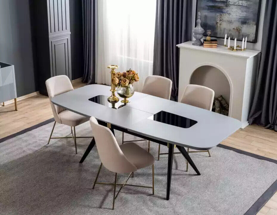 Esszimmer Set Esstisch 4x Stühle Garnitur Tisch Gruppe 5tlg. Komplett 5tlg