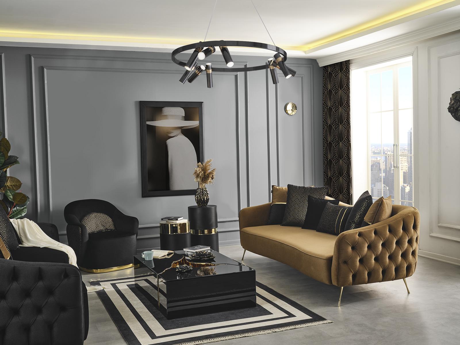 Sofagarnitur 31 Sitzer Couchtisch Luxus Garnitur Set 3tlg braun neu