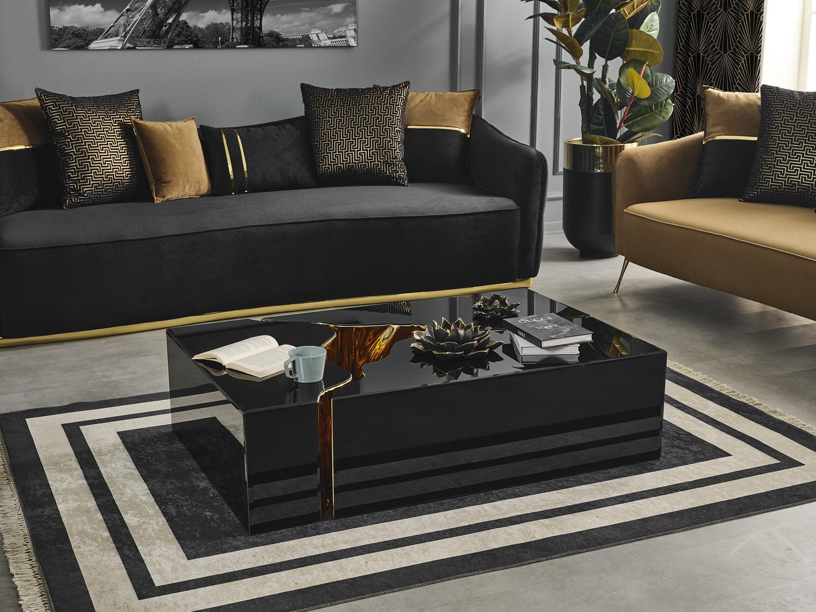 Couchtisch Design Möbel Luxus neu schwarz Modern Wohnzimmer Holz