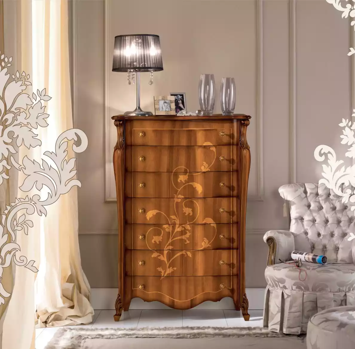 Luxuriöse Holzkommode im klassischen Stil neue Wohnzimmermöbel