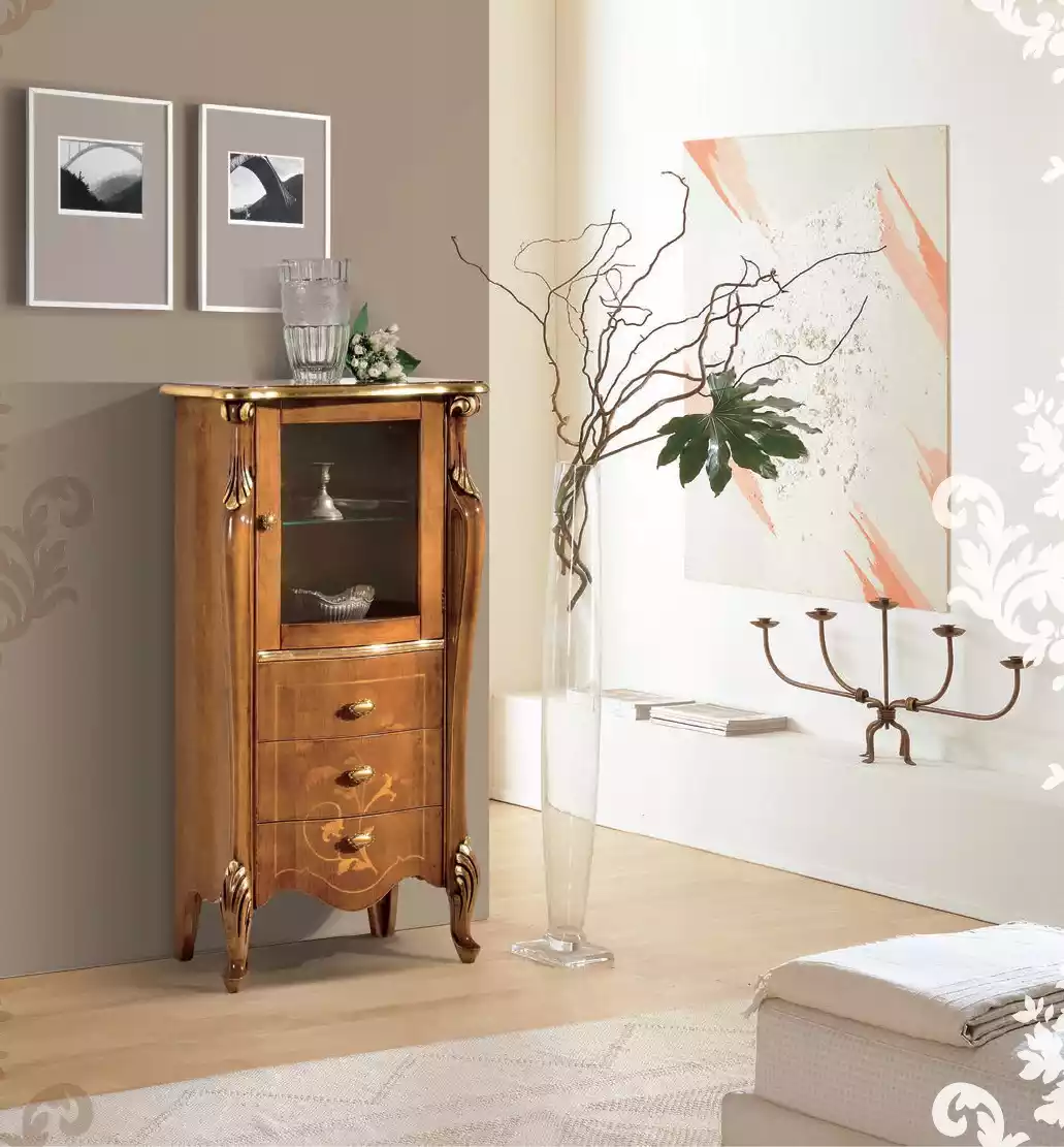 Klassische Braune Vitrine Esszimmer Möbel Luxus Anrichte Kommode Holz