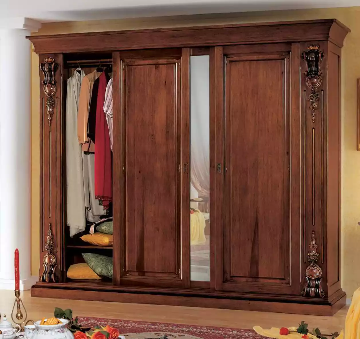 Schlafzimmer Kleiderschrank Möbel Luxus Massivholz Schränke Design Neu