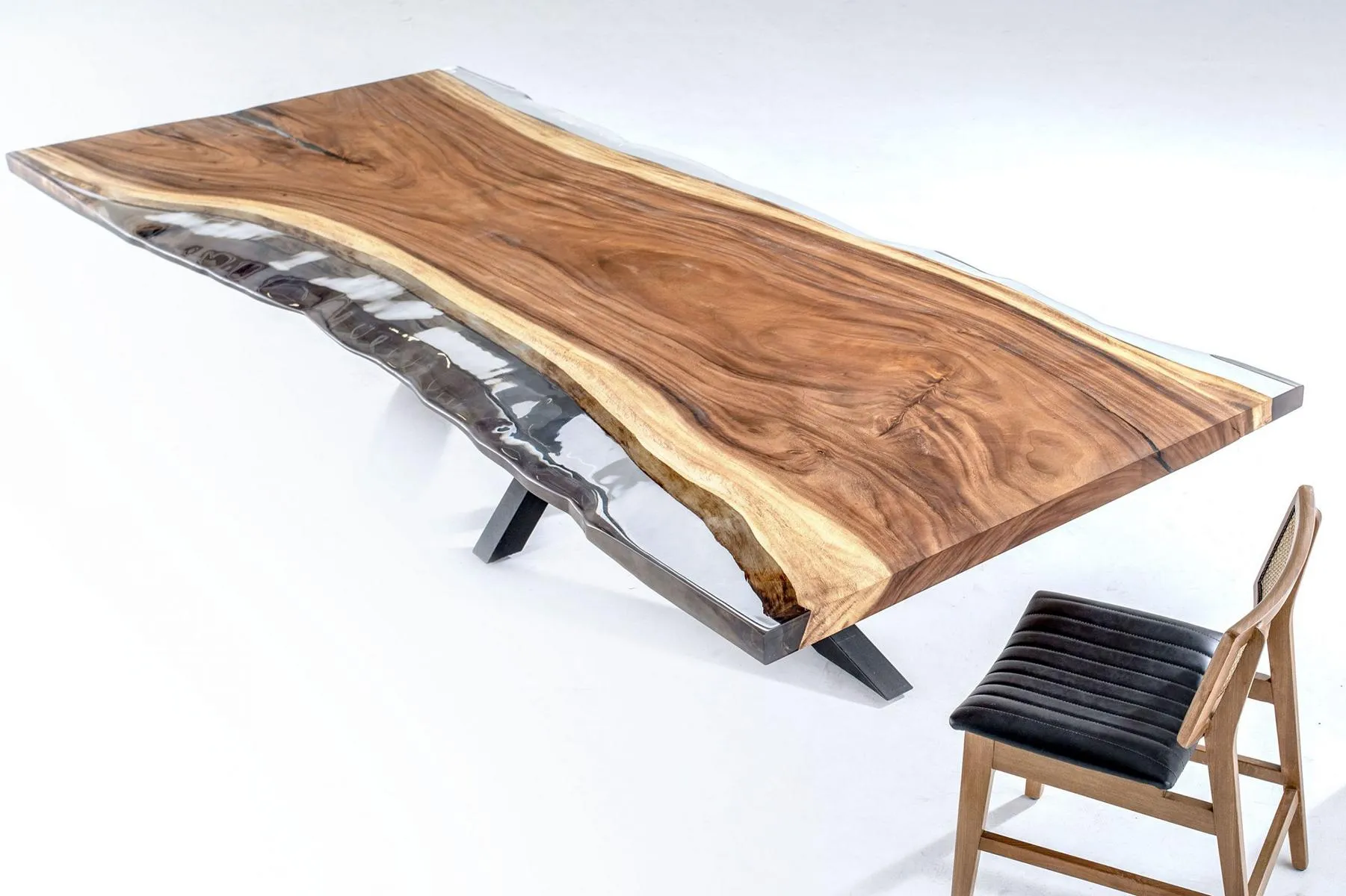 Esszimmertisch Esstisch Konferenztische Epoxidharz Tisch Holz Braun